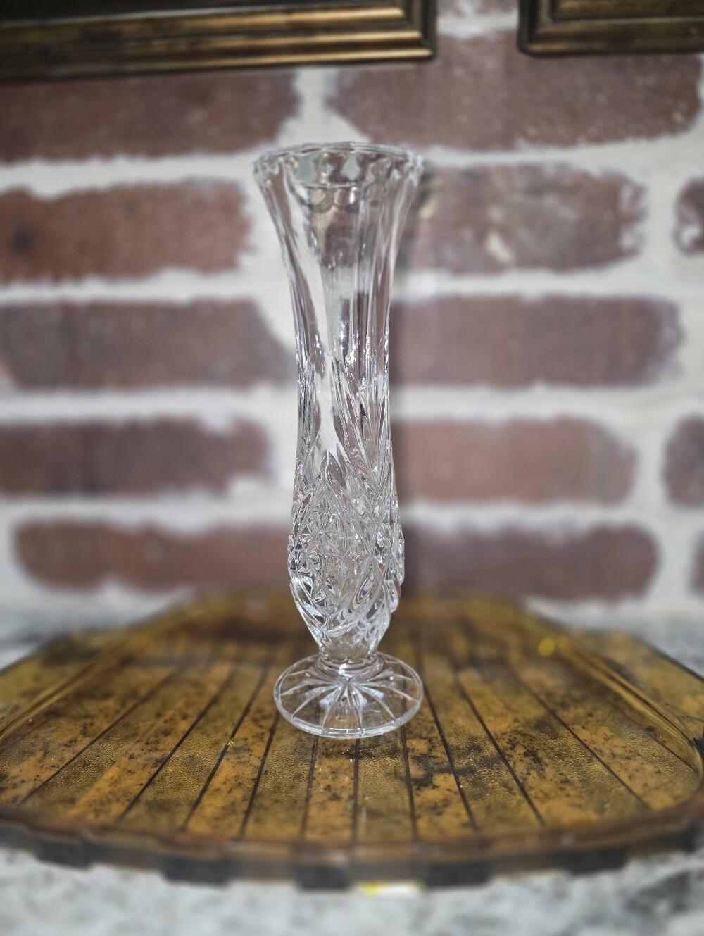 Crystal Glass Vase 8 3/4 Inch - Picture 2 of 2